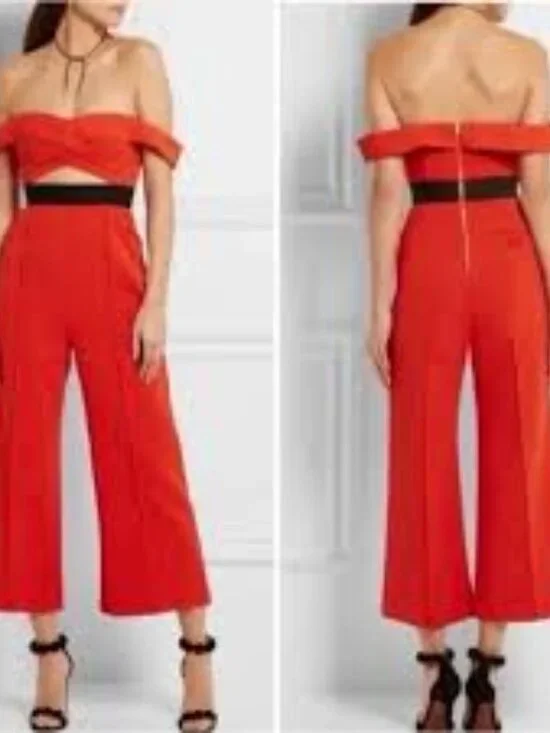Self Portrait Orange Jumpsuit Playsuit Size 2 - Picture 4 of 7